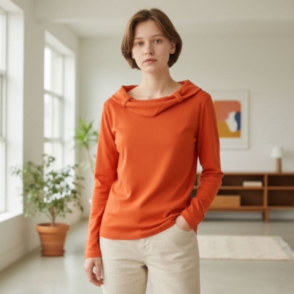 Raffaella Long Sleeve Top (UT/ TN orange) - Picture 3 of 7
